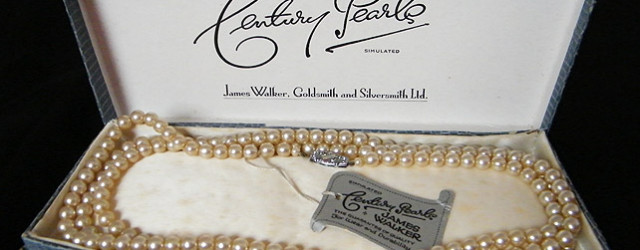 Pearl necklace inside box