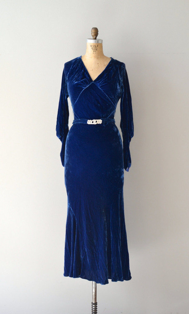 1930s Velvet Dress