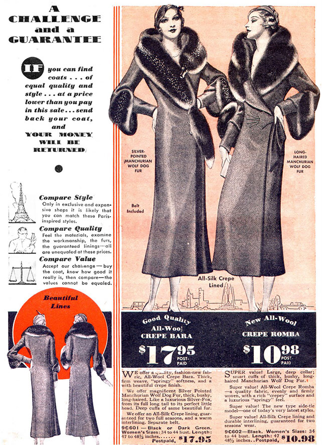 1930s fur trimmed coat