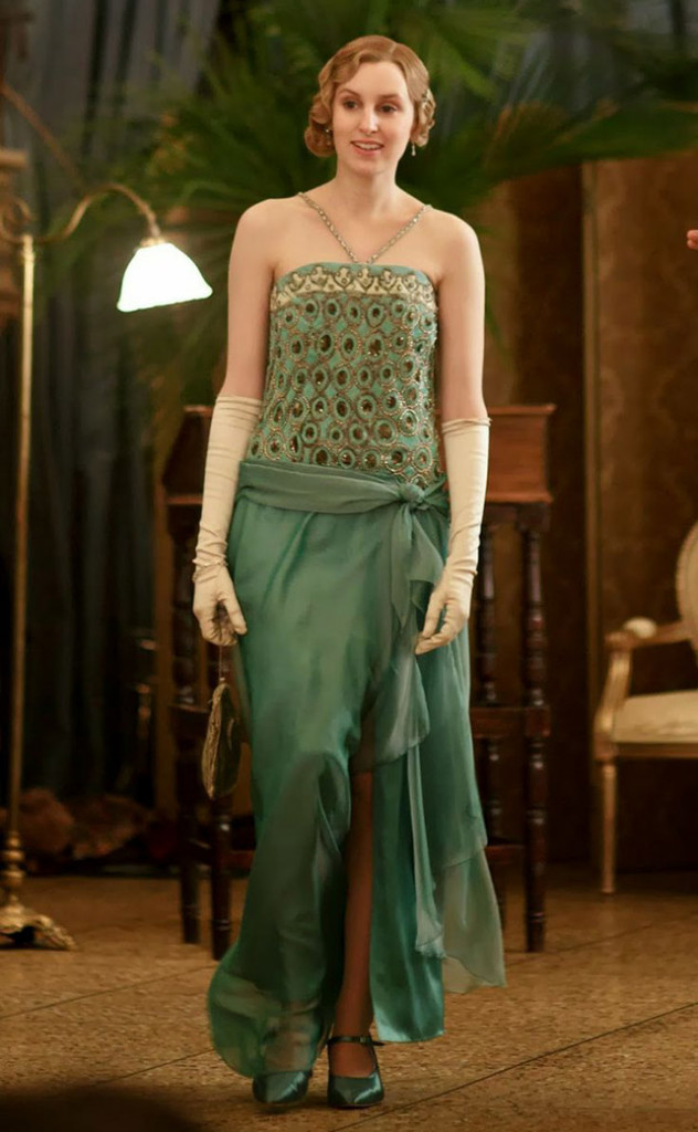 Lady Edith green evening gown