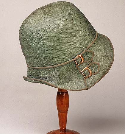 1920s straw hat with buckles