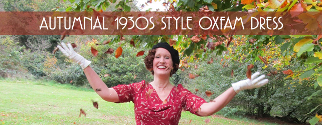 Autumnal 1930s style Oxfam dress