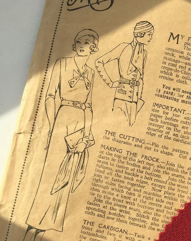 1930s sewing pattern