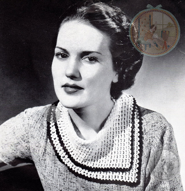 1930s crochet collar scarf