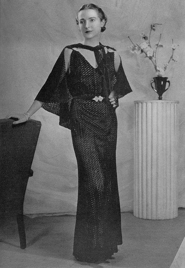 1930s crochet evening dress