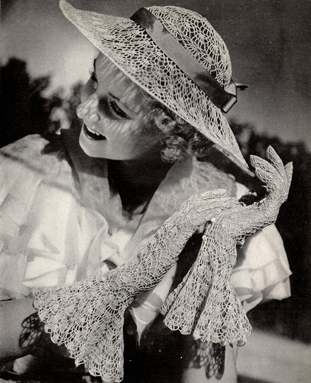 1930s wide brim hat crochet