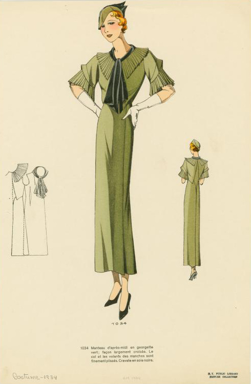 1934 pleated sleeves
