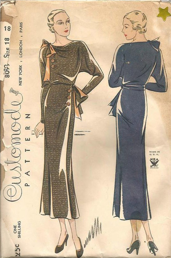 1935 batwing dress