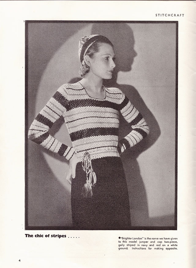 1930s Brighter London crochet jumper pattern