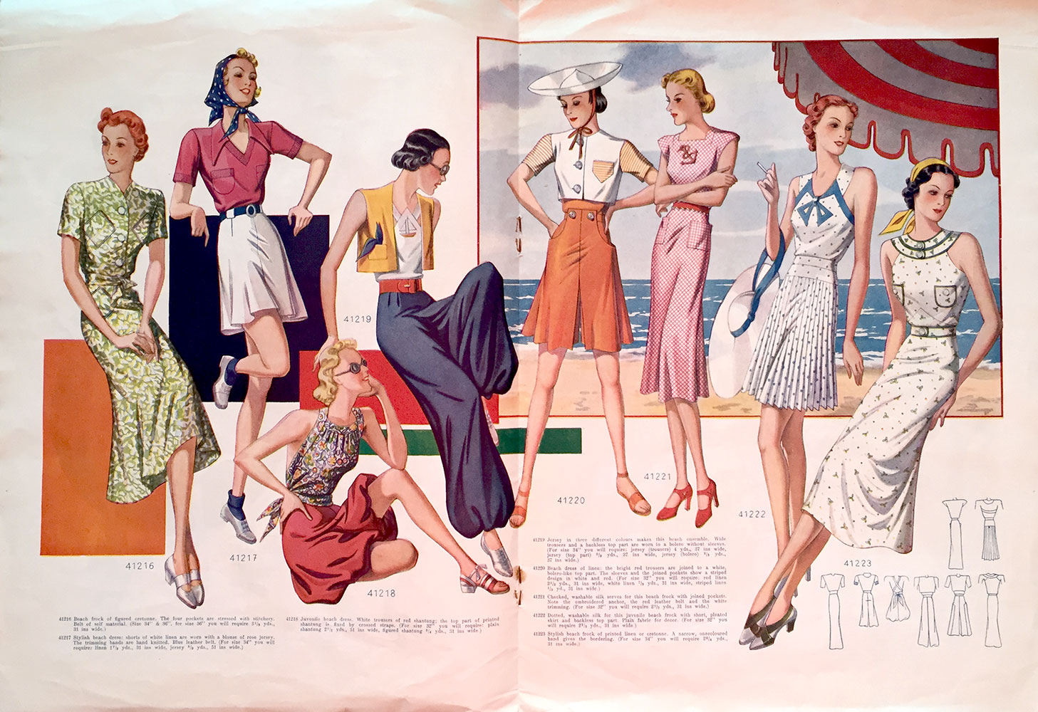 page from 1938 fashion catalogue  1938 fashion, Vintage dresses