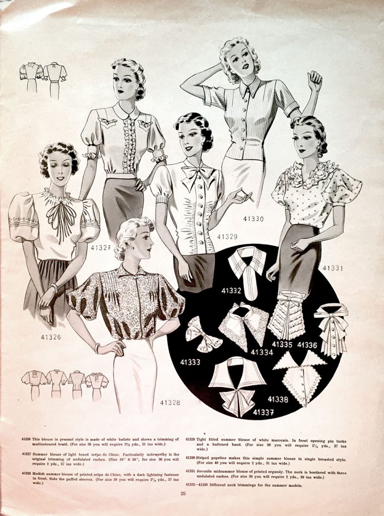 1938 blouses collars