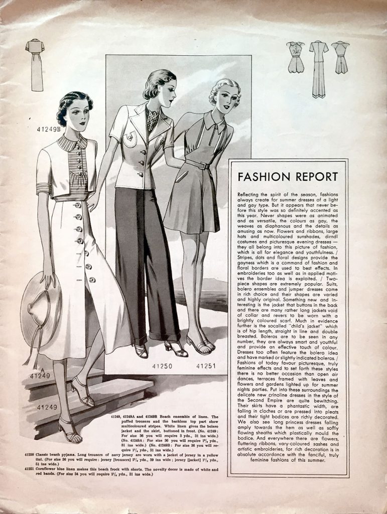 Record Fashions inside cover, July 1938