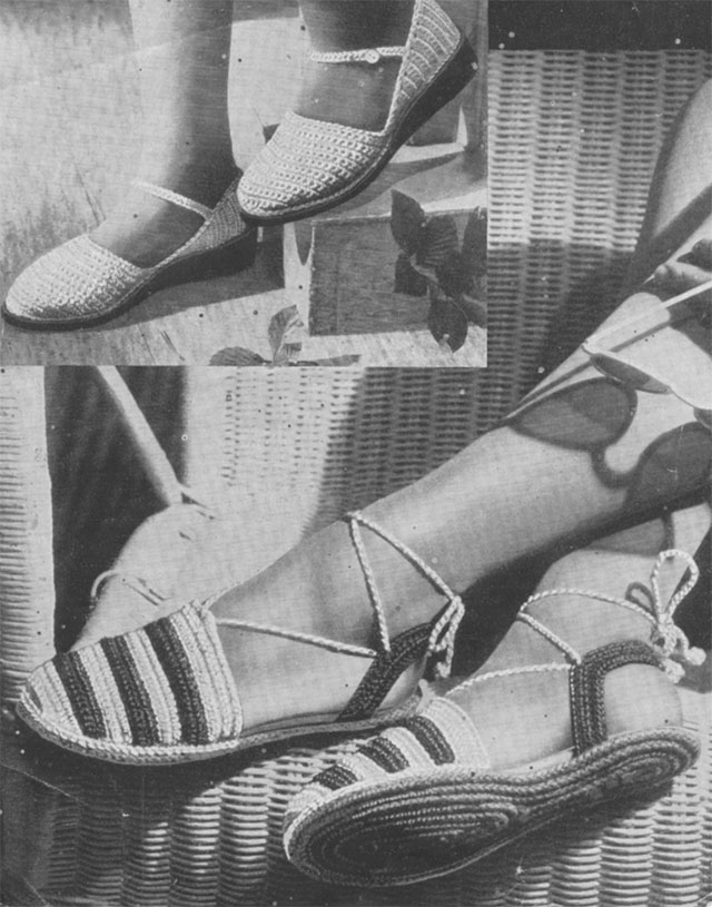 1930s crochet sandals